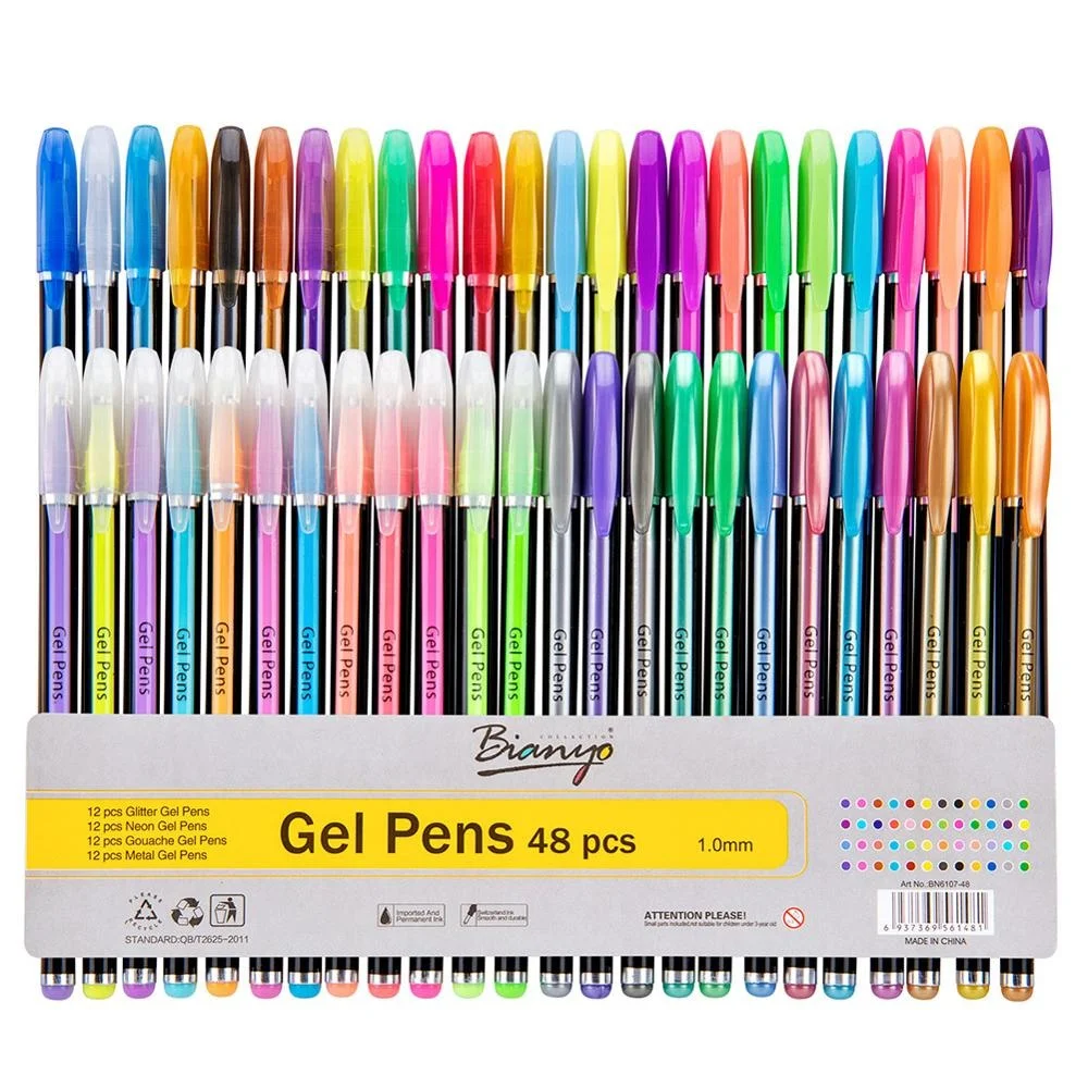 Bianyo 48-Color Glitter Gel Pens Gel Ink Pens, OEM Wholesale