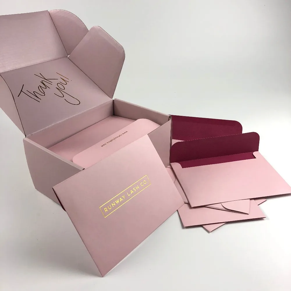 Free Sample Logo Customized Printing Fancy Color Paper Gift Envelopes Set with gift set packaging Box