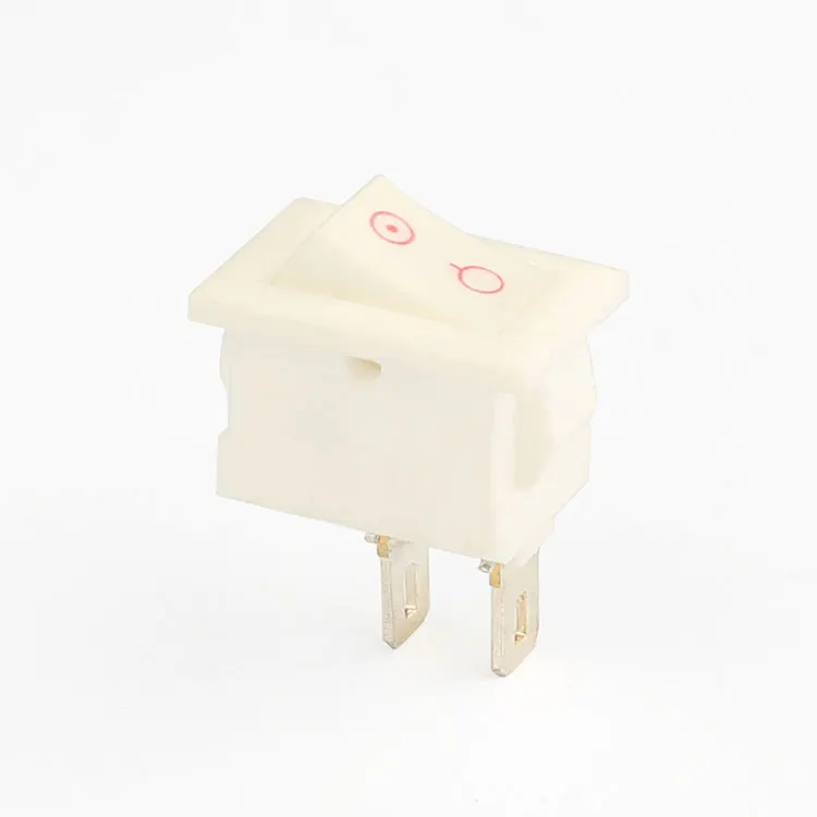 Free Sample 2a 250v CQC T105 2 Pin Small Rocker Switch White Color Spst Rocker Switch
