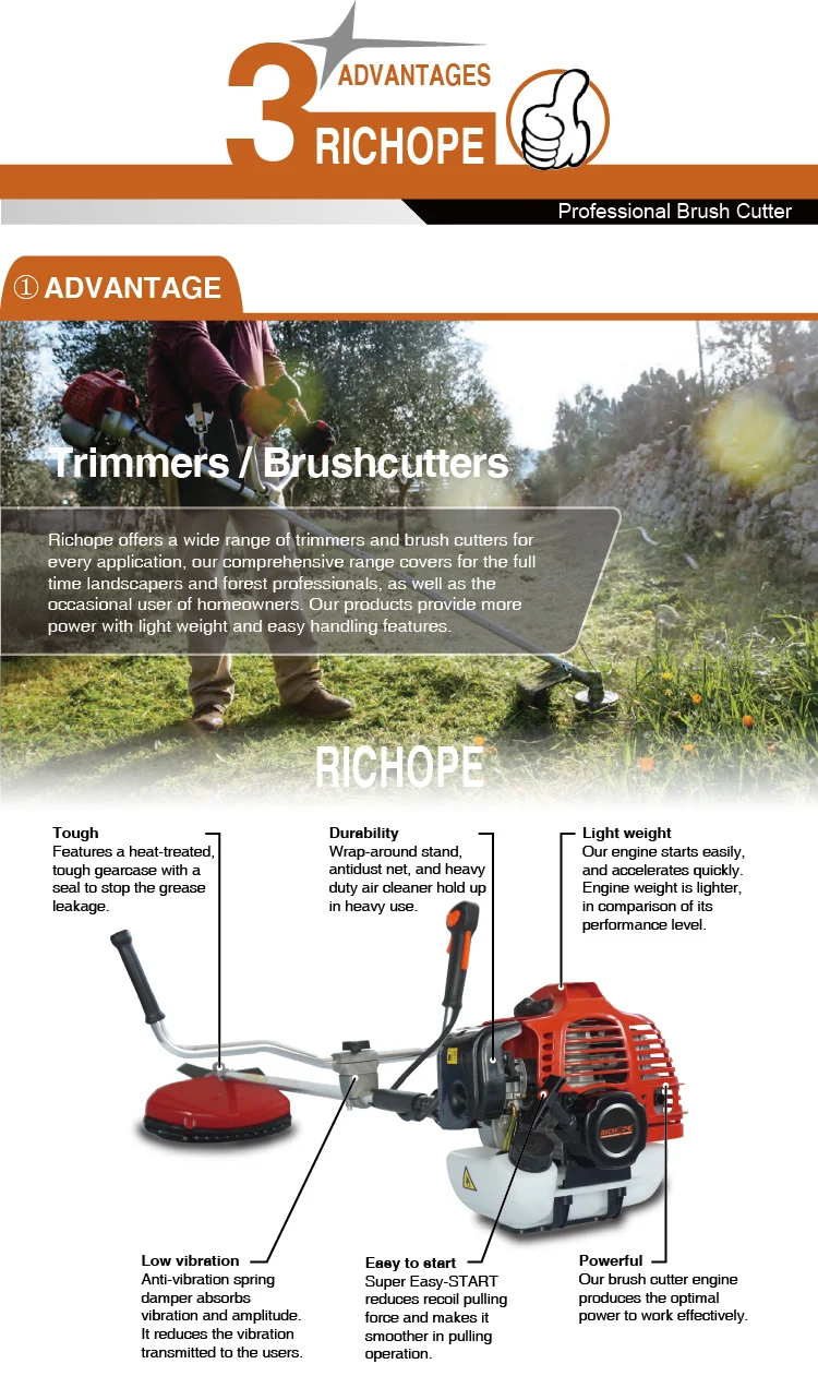 Профессиональная бензиновая щетка Patelo G45L для резки травы