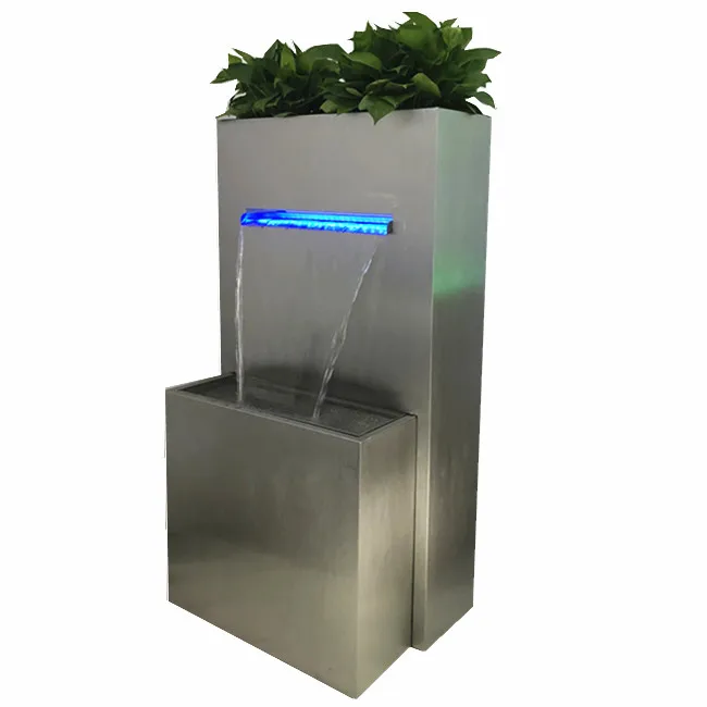Indoor water fountain with planter