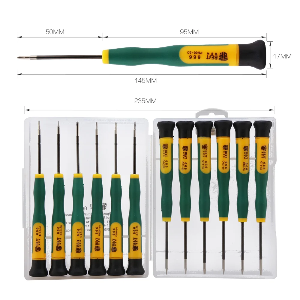 BEST 666 Precision Magnetic Screwdriver Set 12 1 Phillips Torx Pentalobe Y Type DIY Industrial Electronic Repair for Cell OEM