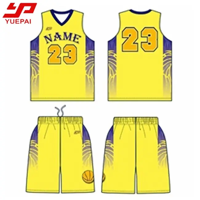 Source High quality sublimation custom basketball jersey uniform design  color yellow on m.
