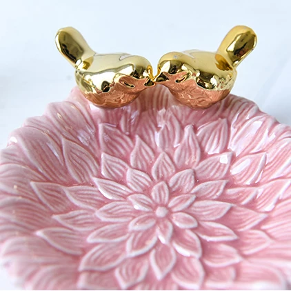 Керамический держатель для кольца декоративная тарелка-органайзер тарелка украшений в виде птиц