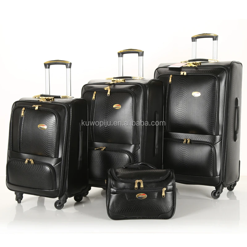 Snake Leather Rolling Spinner Pu Luggage Suitcase Trolley case Wheels  Leather 3pcs Pu Luggage