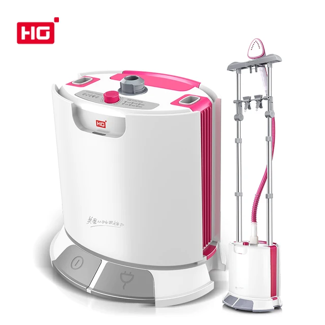 HG Professional Vertical Fabric Steamer with Hanger Clothes Steam Iron Double Pole Standing Garment Steamers