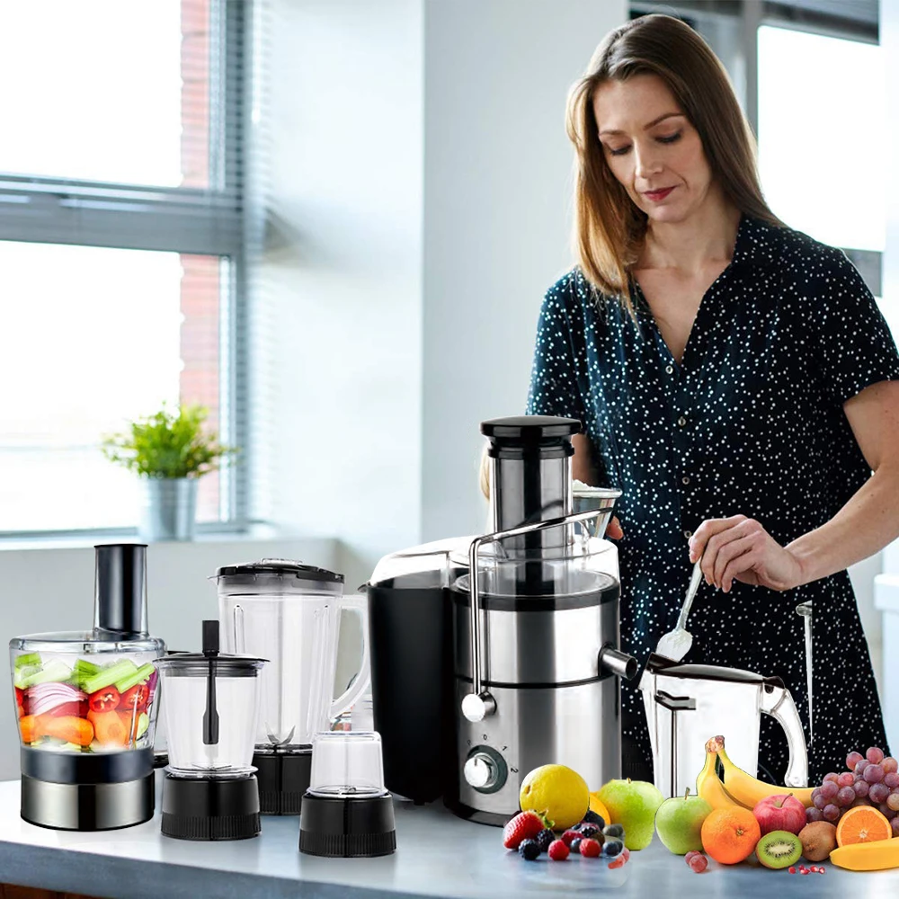 Wholesale 800W 8 in 1 Multi Purpose Electric Household Kitchen Centrifugal Food Processor  Juicer Blender With Chopper Grinder