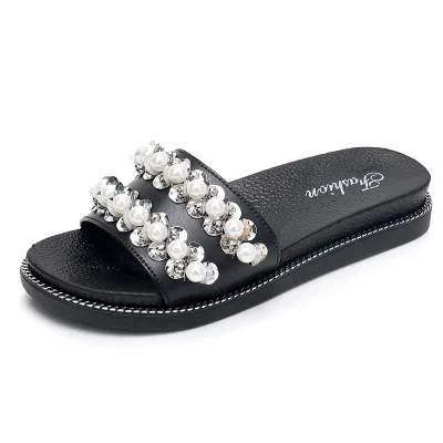 Zapatillas De Perlas Para Mujer,Cómodas Sandalias Fondo Suave,Para Interior Y Exterior,Moda De Verano,2018 - Buy Zapatillas Mujer Zapatillas De Interior Product on Alibaba.com