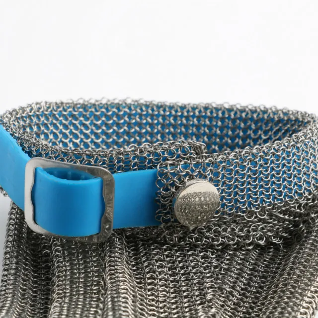 Chainmail Ring Mesh Anti Cutting Resistant Mesh Work Stainless Steel Gloves With 15mm Long Cuff