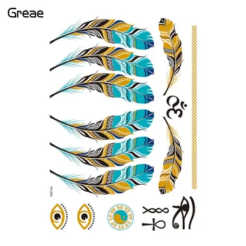 Greae Hot selling metallic gold foil temporary tattoos temporary