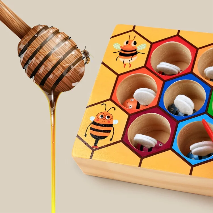 Set De 10 Dados De Madera Con Estampado De Abeja | Juego De Azar Para Fiestas | Educativos Para Matemáticas | Eco-friendly Y Duraderos