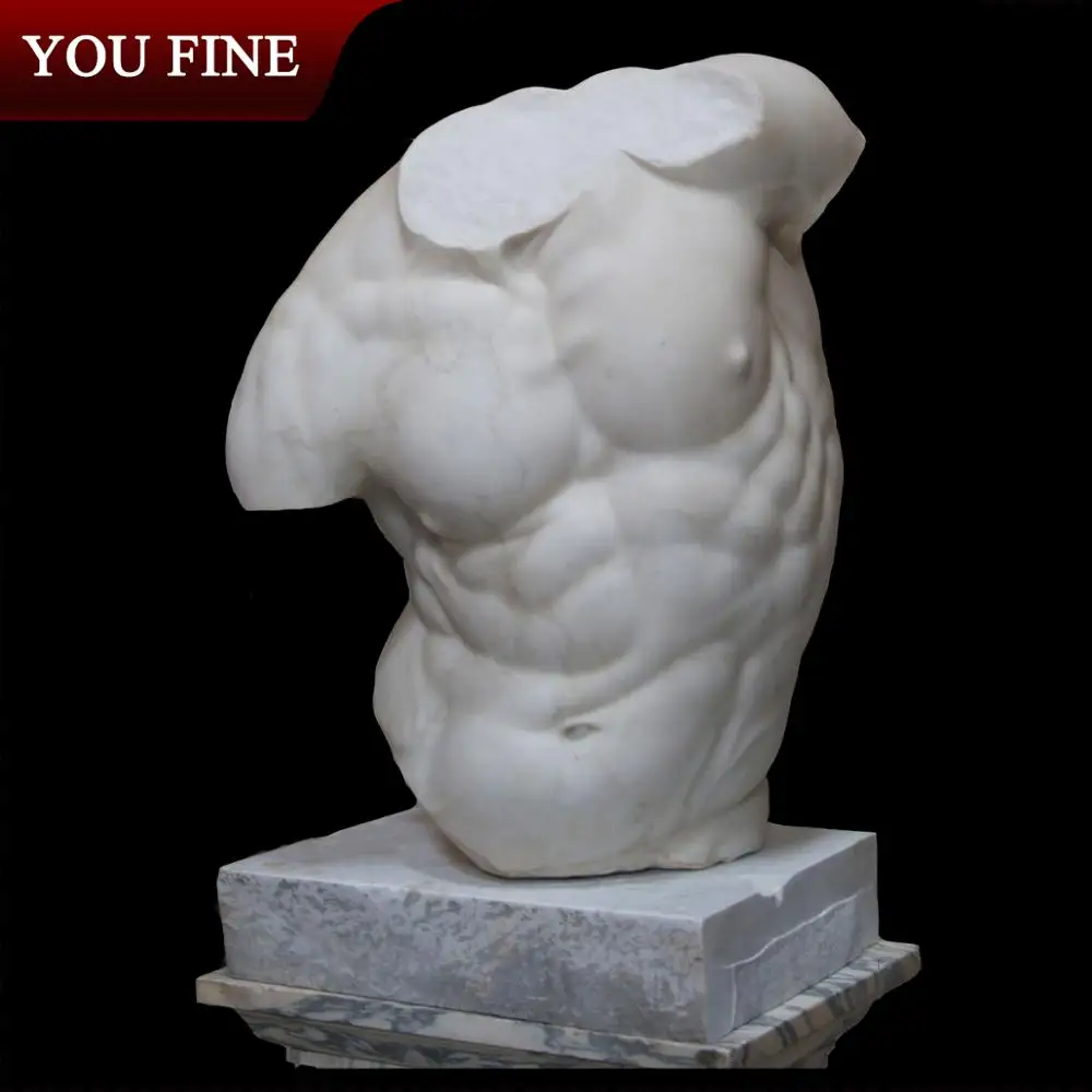 High Quality Hand Carved Antique Marble Torso with Head Statue for Sale