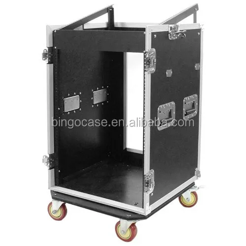 Portable 16U Rack Case with 10 Space Slant Mixer Top and Luxury Simple DJ Work Table