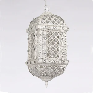 Hot Sale Moroccan Wholesale Turkish Mosaic Lamp Lantern Light NS-124010 Lighting and Circuitry Design Moroccan Style Iron White