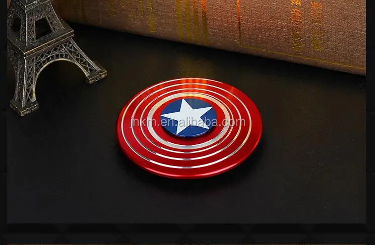 Hand Fidget Toy Captain America Shield Hand Spinner Metal Finger Stress Reduce Hand Finger Spinner