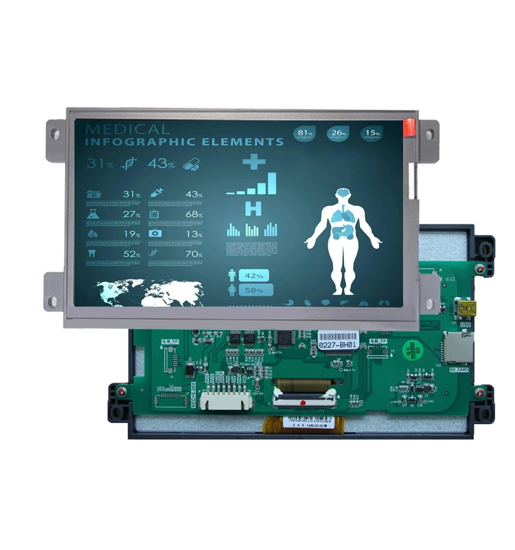 smart HMI 5 Inch GUI designable TFT LCD  module screen display