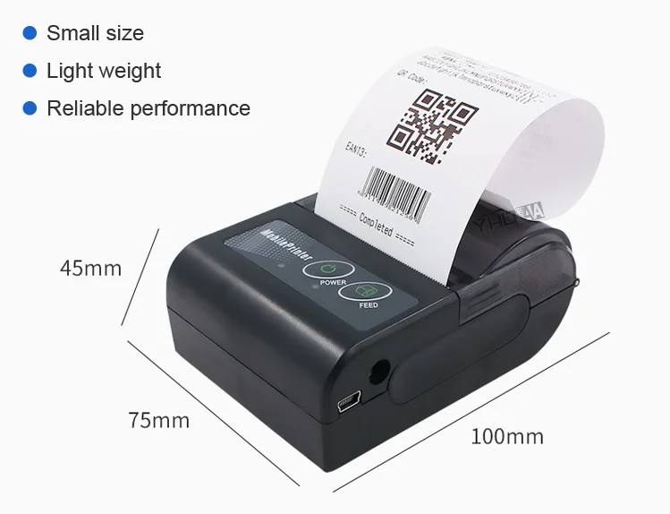 Smart Phone Printer 58mm BT Mobile Thermal Printer Receipt Print Connect to Android and IOS