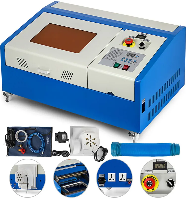 K40 Upgraded 40W CO2 Engraver 3020 Engraving Cutting Machine LCD Display  Digital Cutter Printer with Wheels