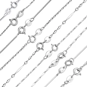 wholesale 925 Sterling Silver Trendy Pendant Necklace Cuban Cross Snake Singapore Box Link Chain For Women 2022 custom Jewelry