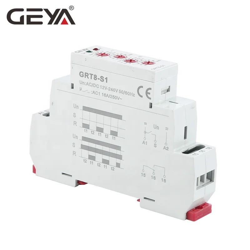 GEYA GRT8-S1 Asymmetric Cycler Time Relay Cyclic Timer with Pulse or Pause Electronic Timer Relay