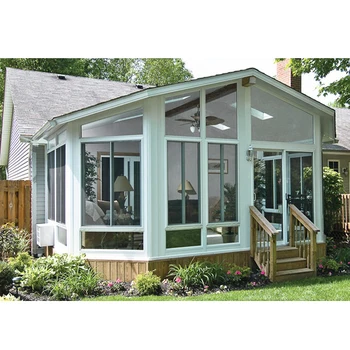 Aluminum Sunroom Lean To House Kit Glass-to-floor Conservatory White ...