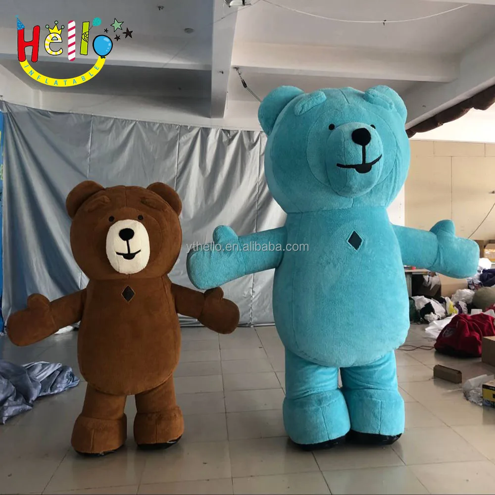 Забавный праздничный мягкий плюшевый материал надувной ходящий мультяшный медведь костюм игрушка