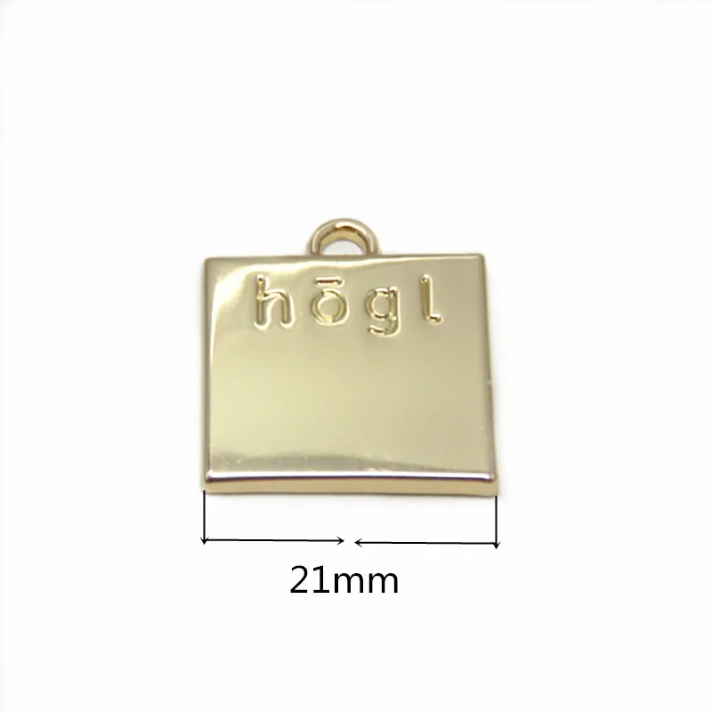 Low Price Custom Letters Metal Gold Plate Brand Logo for Leather Bags