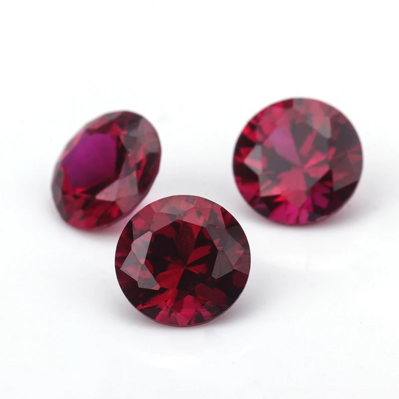 AAA Starsgem 8# Ruby Synthetic Round Shape Corundum 4.0mm Loose Gemstone