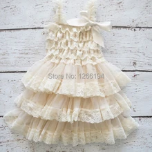 2015 Fluffy 3 Layer Flower Girl Dress Baby Girls Princess Lace Party Dress Sleeveless Wedding Pageant party costumes clothes