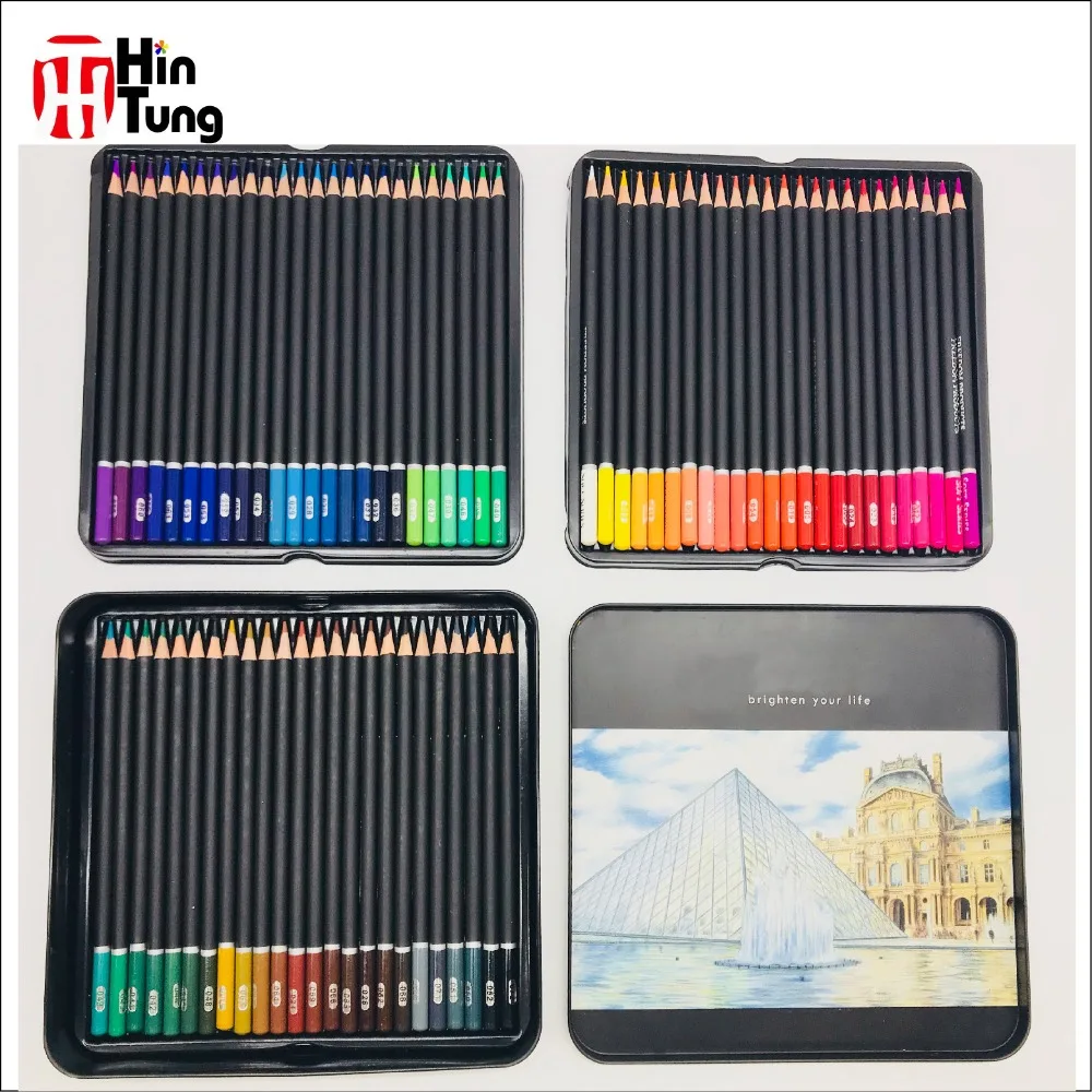 72 шт. высококачественные цветные карандаши премиум-класса в жестяной