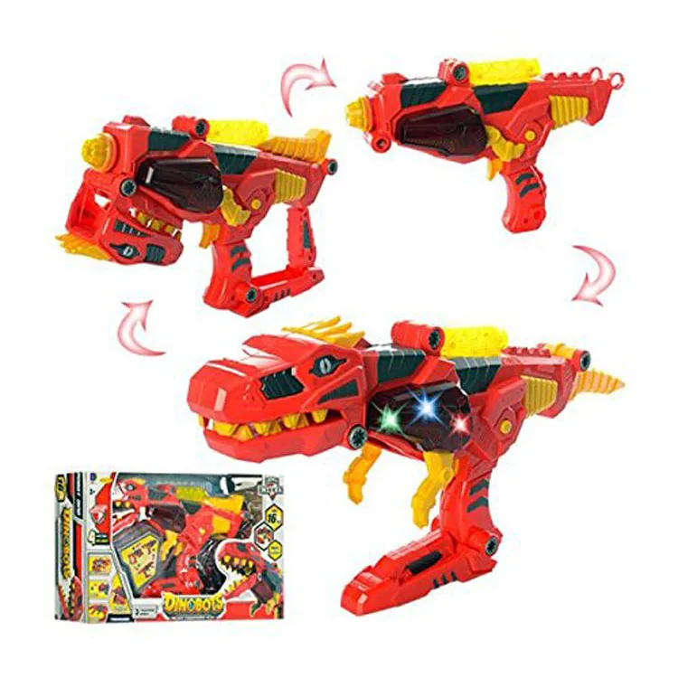 3-in-1変形する恐竜ガンエンジニアリングは、ライトとサウンドを