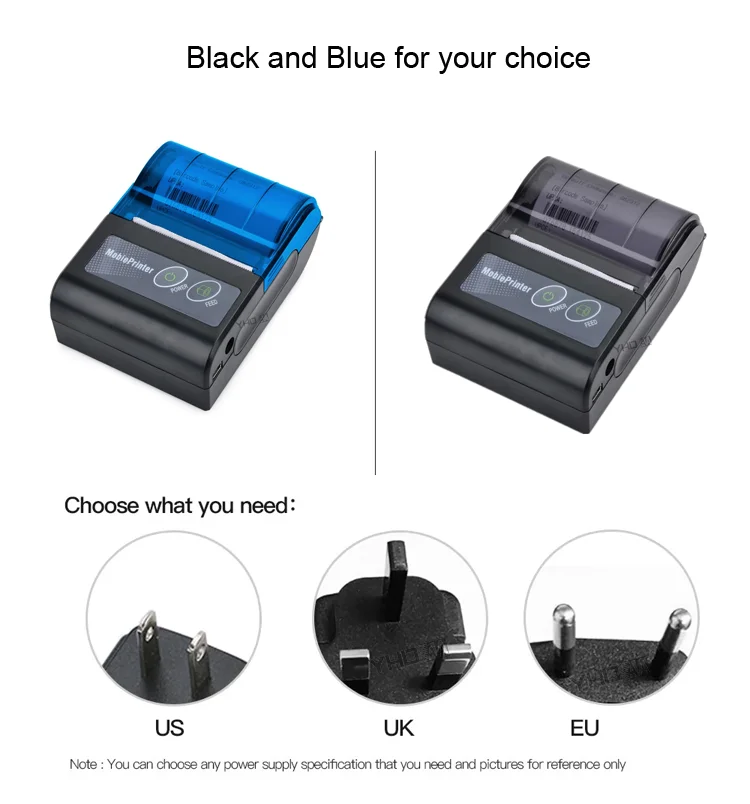 Smart Phone Printer 58mm BT Mobile Thermal Printer Receipt Print Connect to Android and IOS