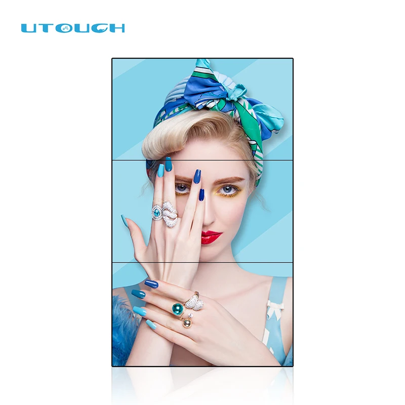 Несколько рекламных экранов видео ТВ дисплей Сращивание экран 2x2 ЖК 4k панель видео стена