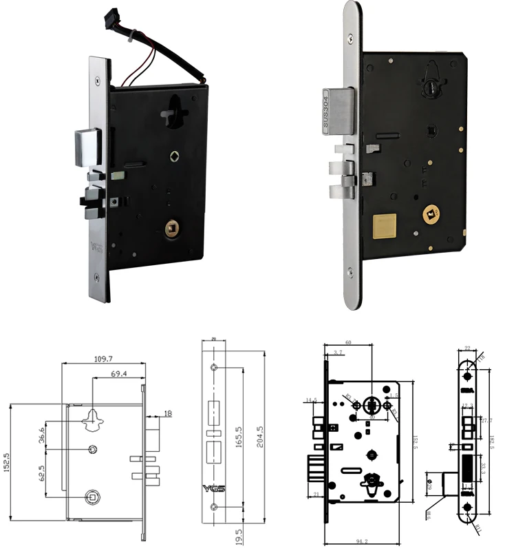 Ygs Modern Hotel Tcp Ip Rfid Key Card Reader Entry Smart Wireless Electric Door Lock Rfid Access Control Hotel Lock With System