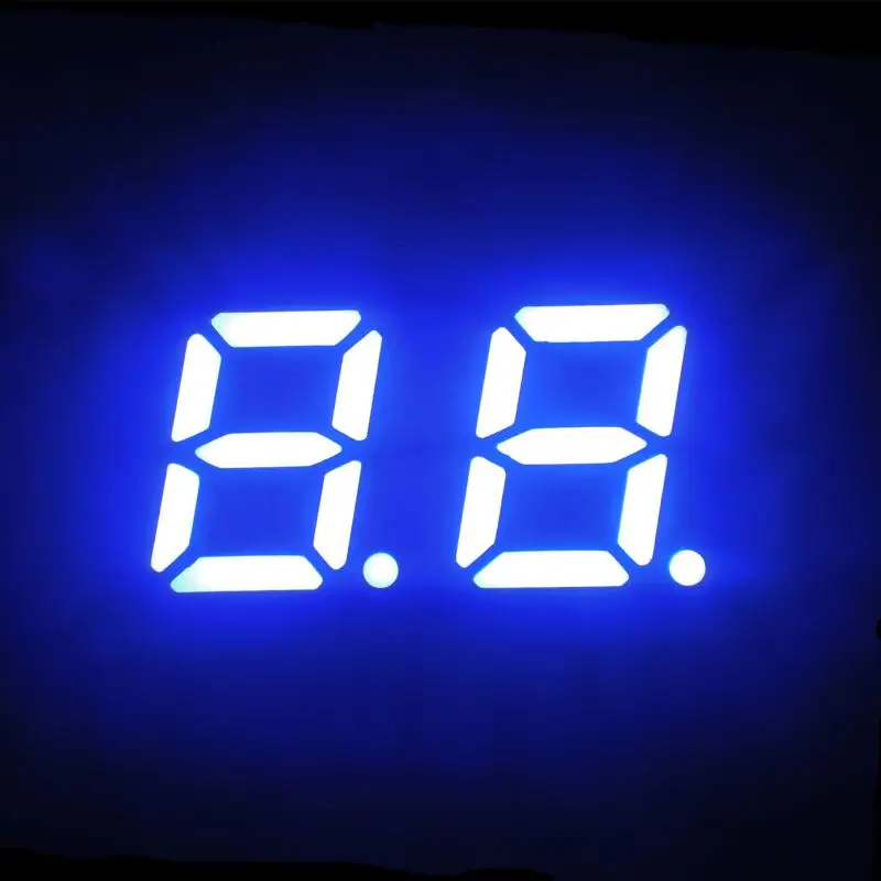 Dual Digit 0.28 Inch 7 Segment LED Display - Blue/Red/Green/White