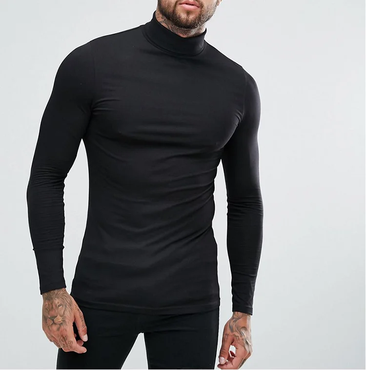 X-Future Mens Stylish Long Sleeve Crewneck Printing Slim Fit Stretch Muscle T-Shirts Tee 