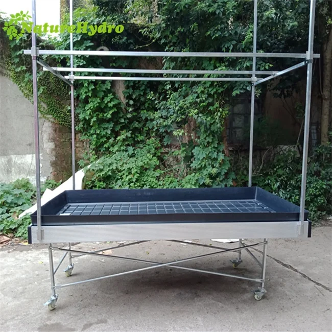 Nursery Growing Tables 4x8 Grow Trays Flood Drain Rolling Bench