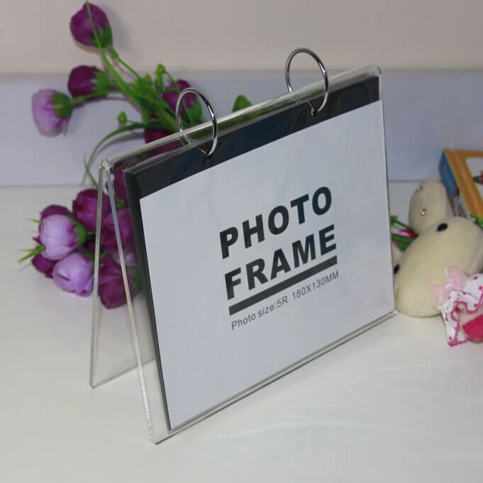 Custom Clear Acrylic Calendar Holder Stands Double Sided Picture Frame