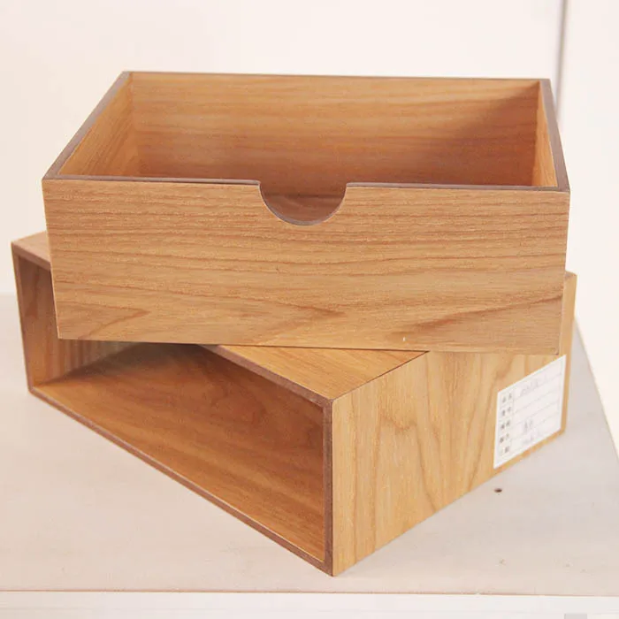 Natural Material MDF Wood Drawer Storage Organizer Box
