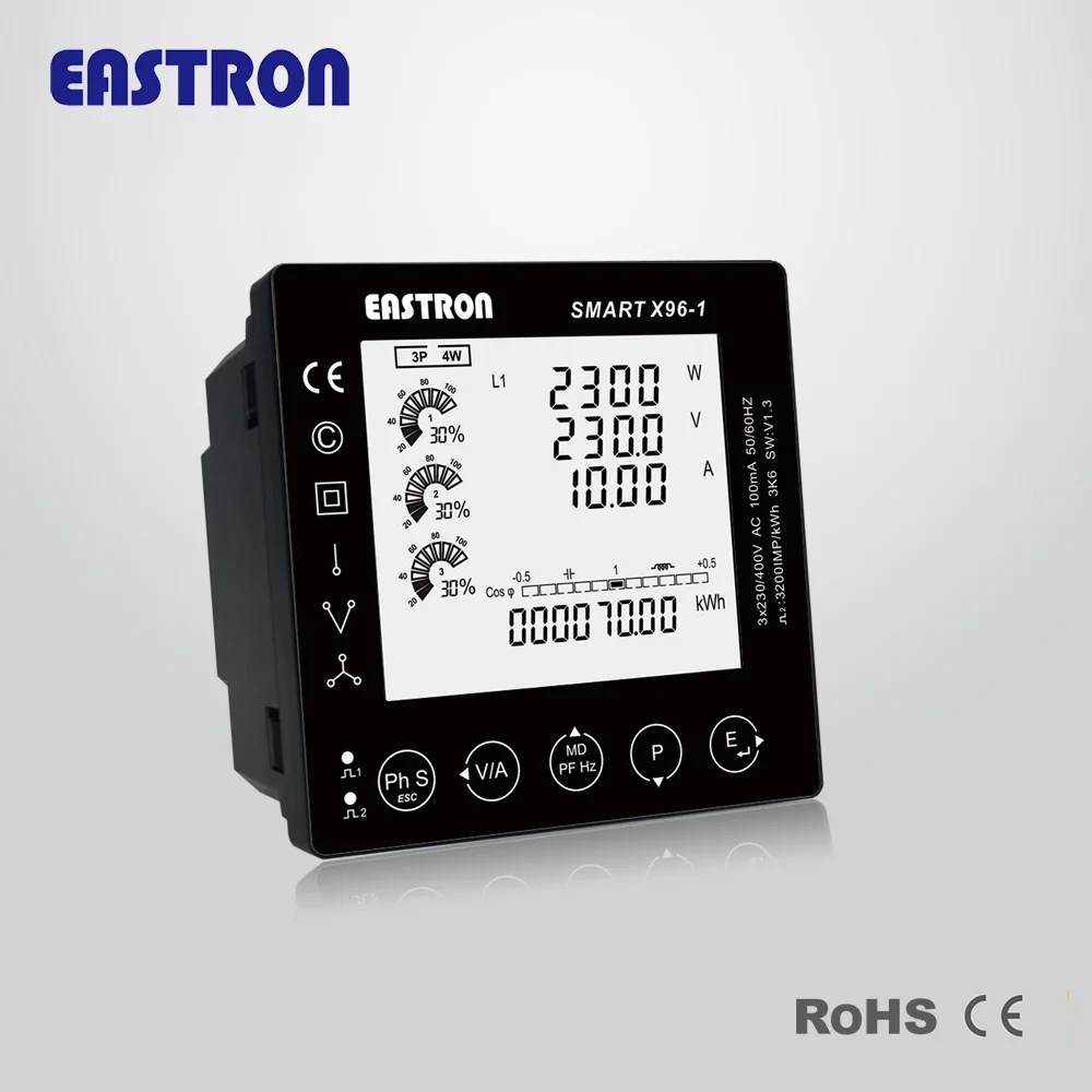 Smart X96-1 RS485 Multi-function Smart Power Analyzer, Three Phase Panel Digital Solar Power Meter with Modbus