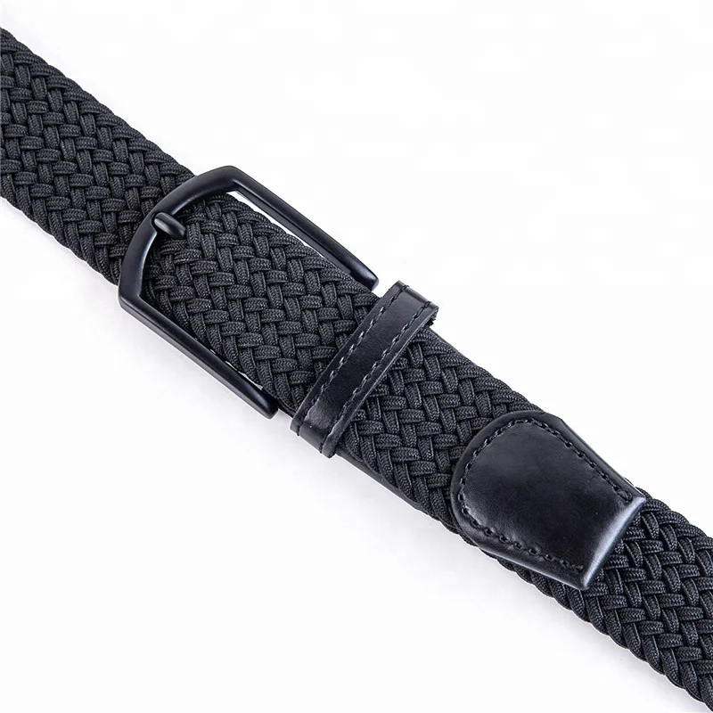 Custom Logo Adjustable Braided Stretch Leather End Tip Elastic Stretch Belt  - China Belt and Genuine Leather Belt price