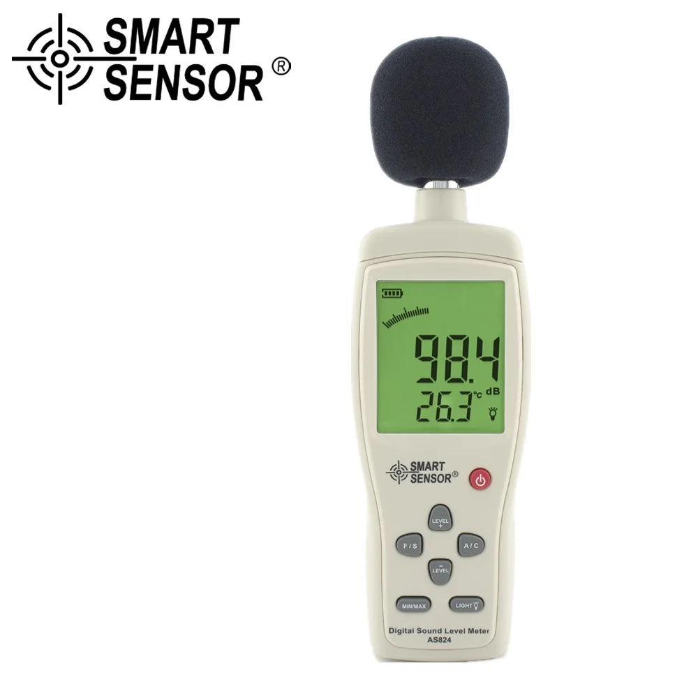 Barry Century Mini Digital Sound Noise Level Meter/Decibel Meter Sound Pressure Level Tester 30~130 dBA 35~130dBC db Meter,AS824 