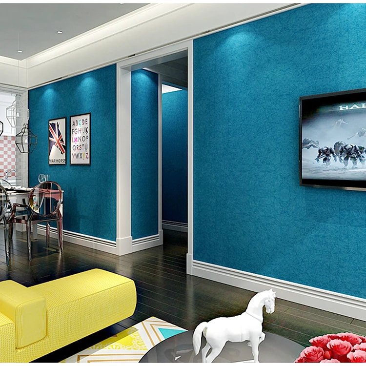 高品質の純粋な装飾的な家の壁紙pvcビニール防水シルク湖ブルー壁紙 Buy Pvc ビニール壁紙 家の装飾壁紙 壁紙無地 Product On Alibaba Com