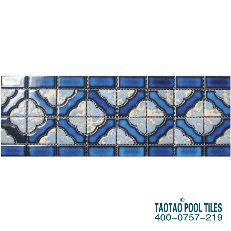 Designs Swimming Pool Tile Mosaics Line Light Blue Border Tiles