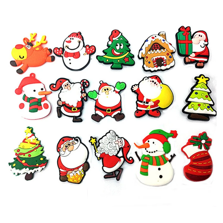 3D Fridge Magnets Stickers 5PCS Funny Christmas Patterns Glass Refrigerator