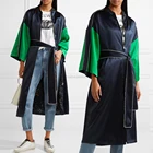 Reversible Embroidered Printed Satin Bombers Ribbed Collar Kimono Jacket Wholesale New Pant Coat Design HSj5101