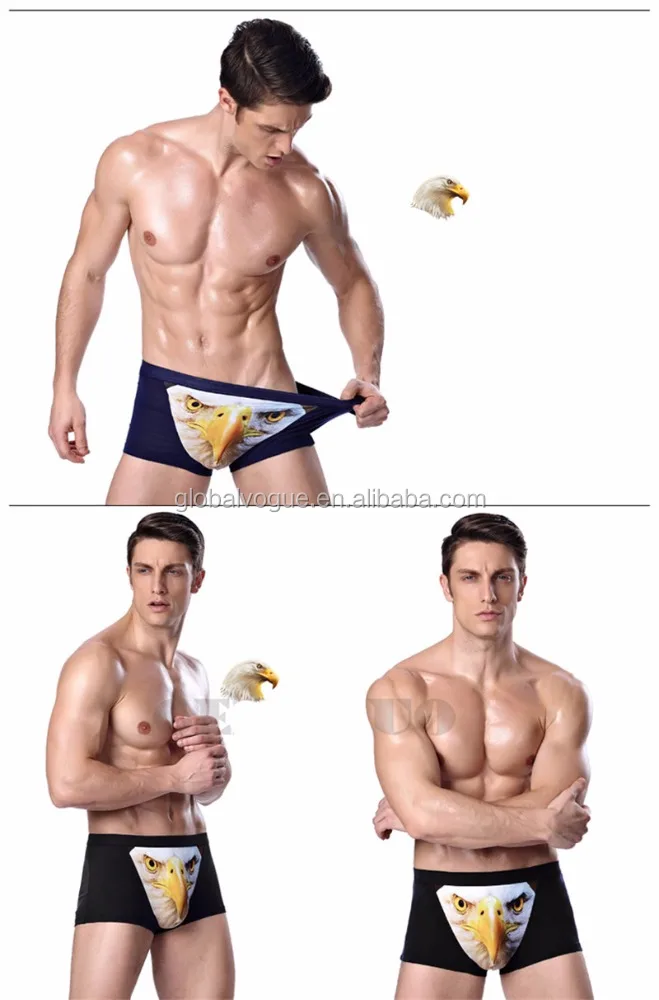 Ropa interior de punto con estampado 3D de cabeza de lobo