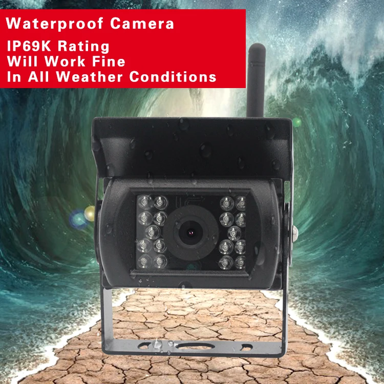 Wireless Reversing Camera 9inch HD TFT LCD Car Monitor for Truck Bus Caravan RV