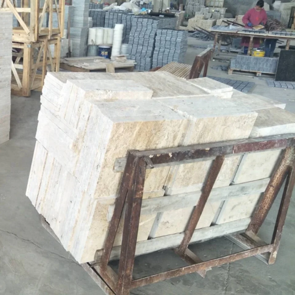 French Pattern Sets Golden Travertine Tiles