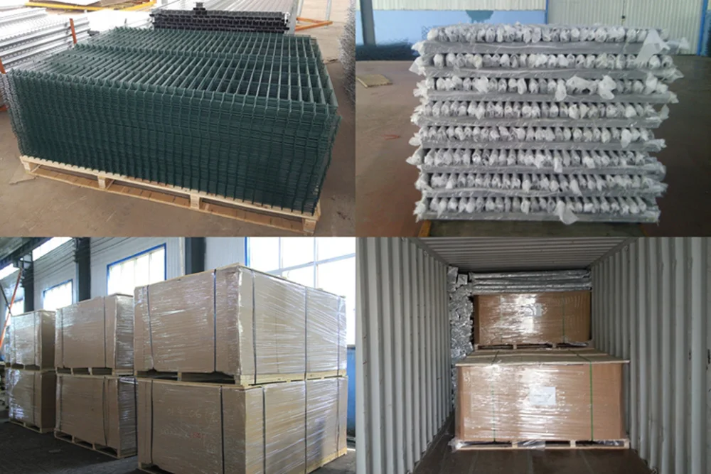 Spray Coated Galvanized Welded Double Horizontal Welded Wire Fence With Post
